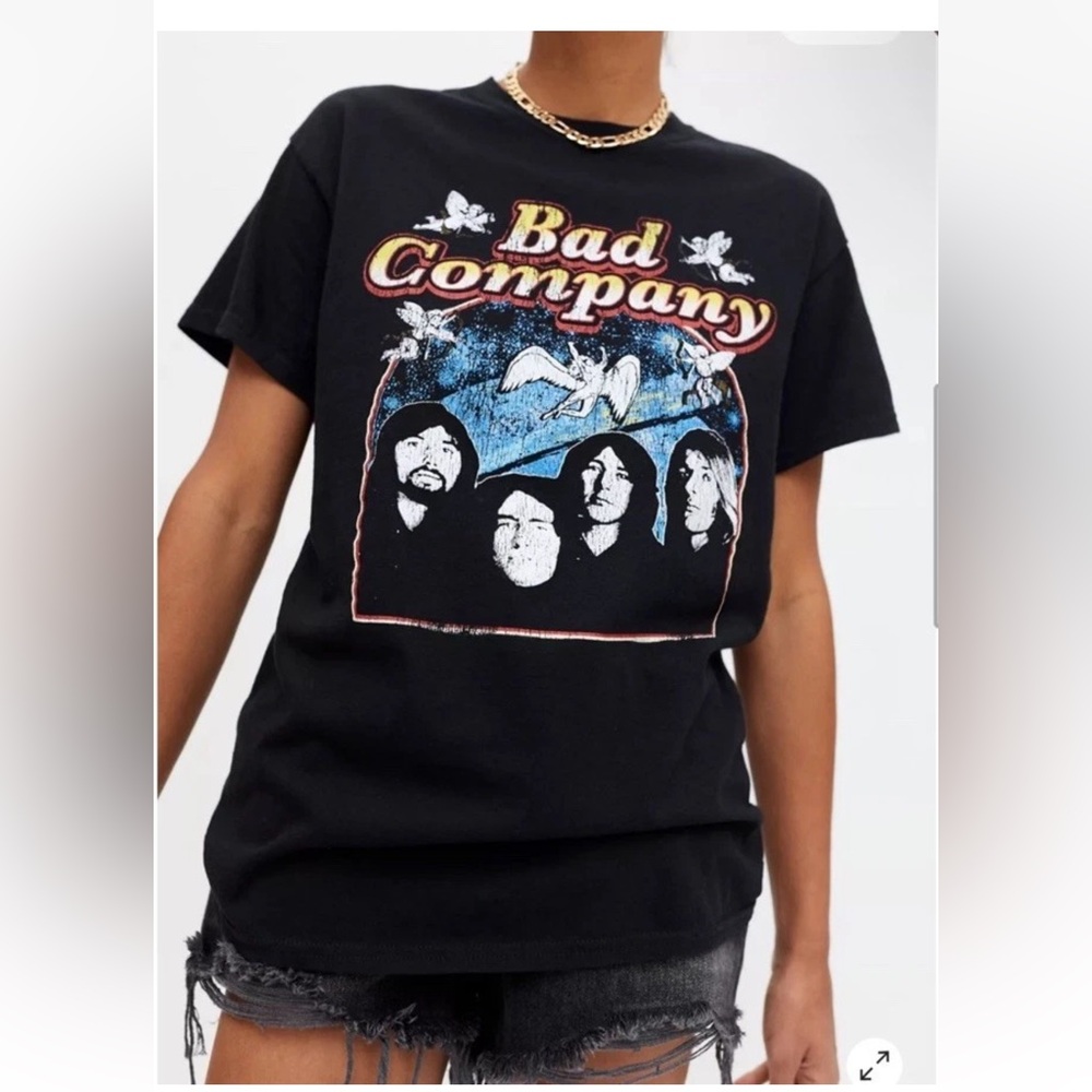 Bad Company Classic Rock Graphic Black T-Shirt By Goodie Two Sleeves NWOT Size M